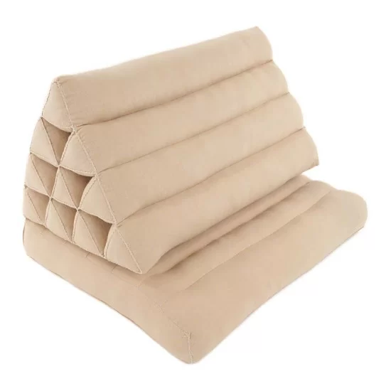 Triangelkudde Kapok med en dyna - Enfärgad beige