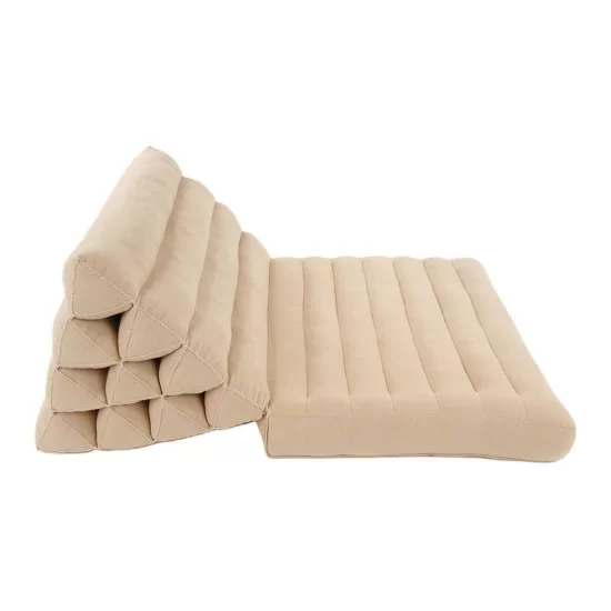Triangelkudde Kapok med en dyna - Enfärgad beige