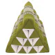 Pyramidkudde kapok i grönt och vitt