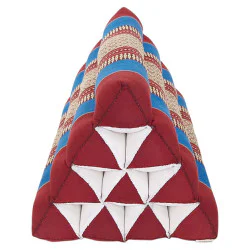 Liten röd-blå kapok pyramidkudde