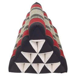 Pyramidkudde kapok - Svart-röd