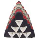 Pyramidkudde kapok i svart och rött